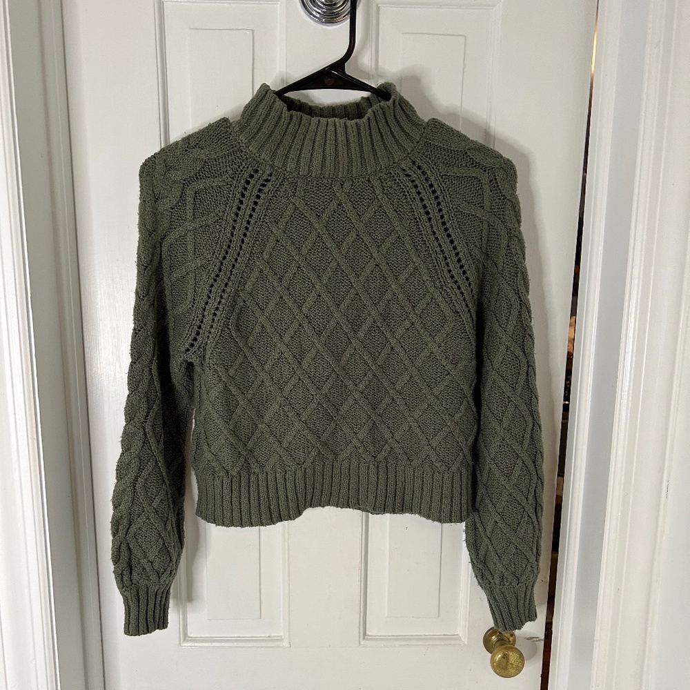 American Eagle Green Knit Turtleneck